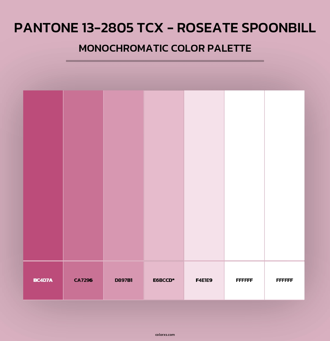 PANTONE 13-2805 TCX - Roseate Spoonbill - Monochromatic Color Palette