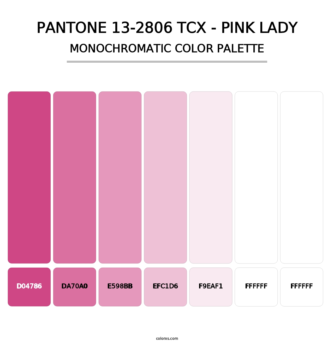 PANTONE 13-2806 TCX - Pink Lady - Monochromatic Color Palette