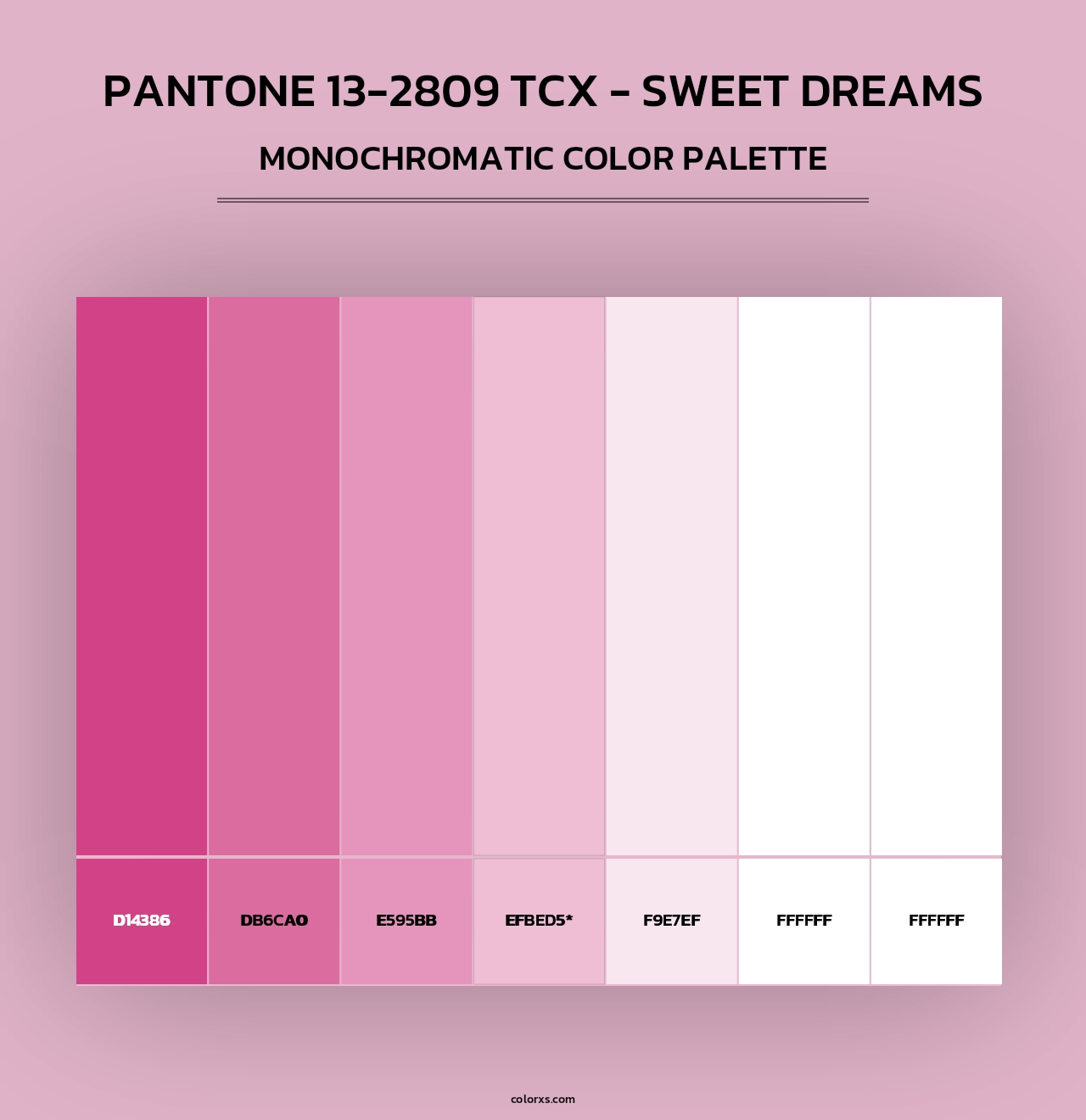Pantone 13-2809 TCX - Sweet Dreams - Monochromatic Color Palette