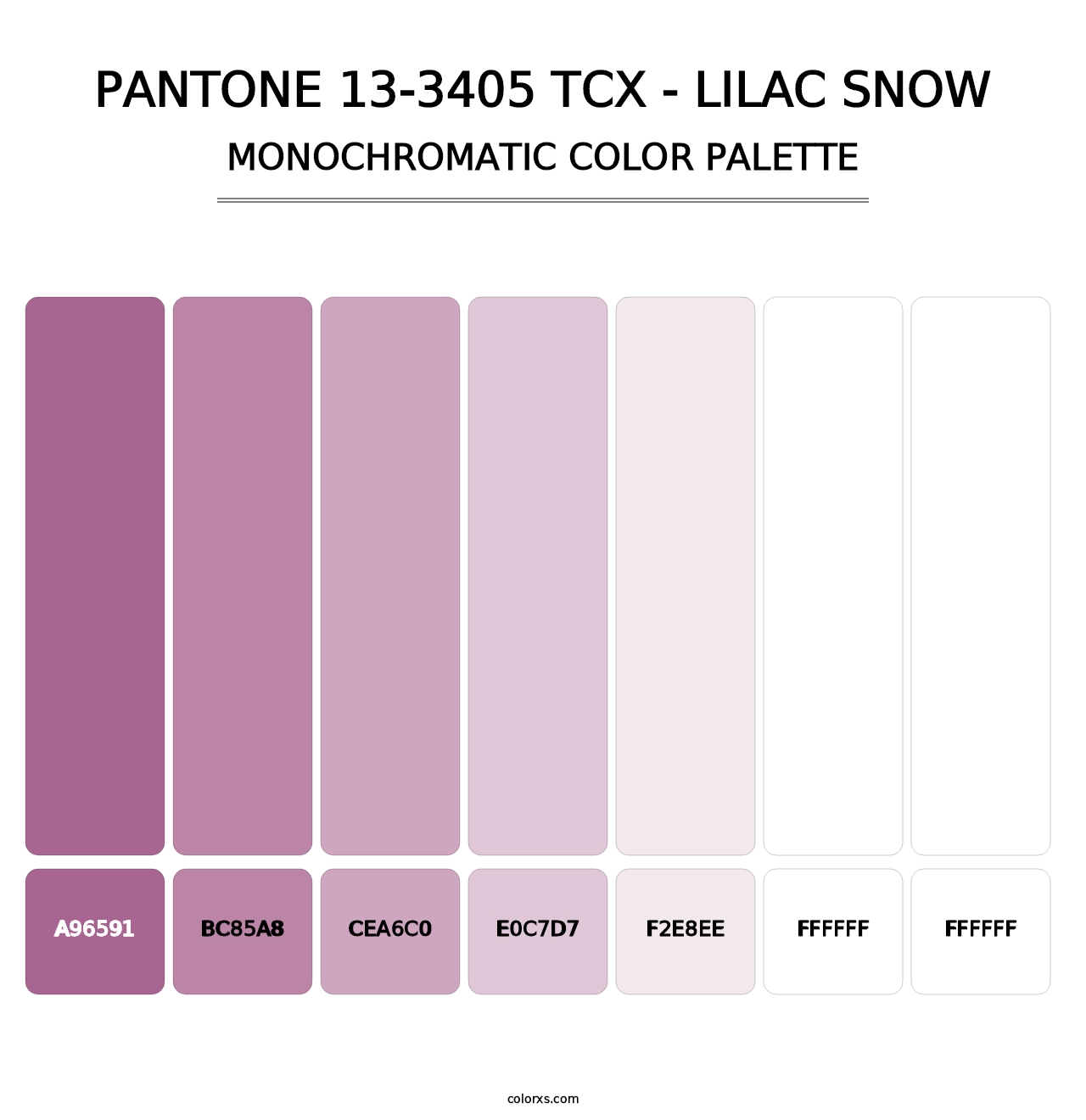 PANTONE 13-3405 TCX - Lilac Snow - Monochromatic Color Palette