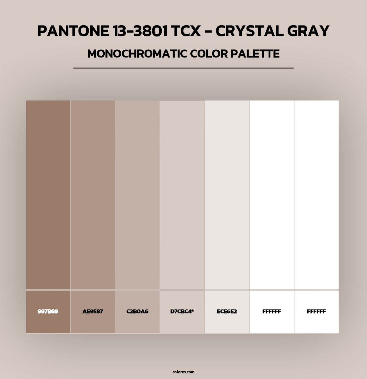 PANTONE 13-3801 TCX - Crystal Gray - Monochromatic Color Palette