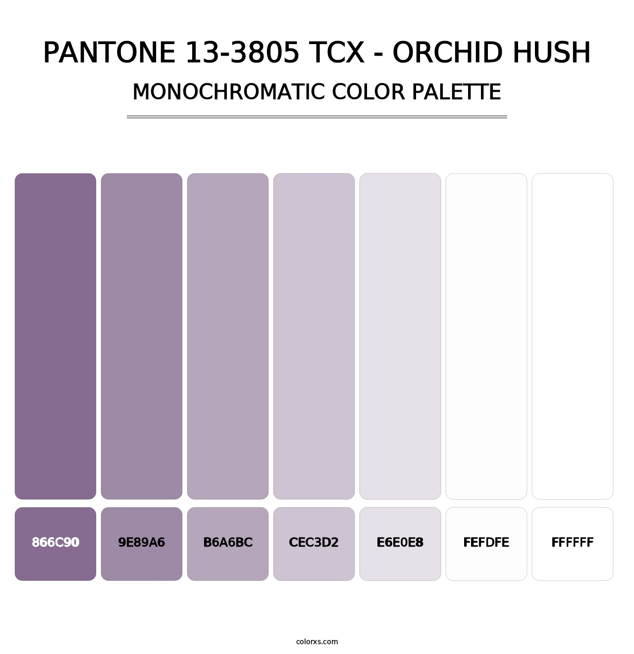 PANTONE 13-3805 TCX - Orchid Hush - Monochromatic Color Palette