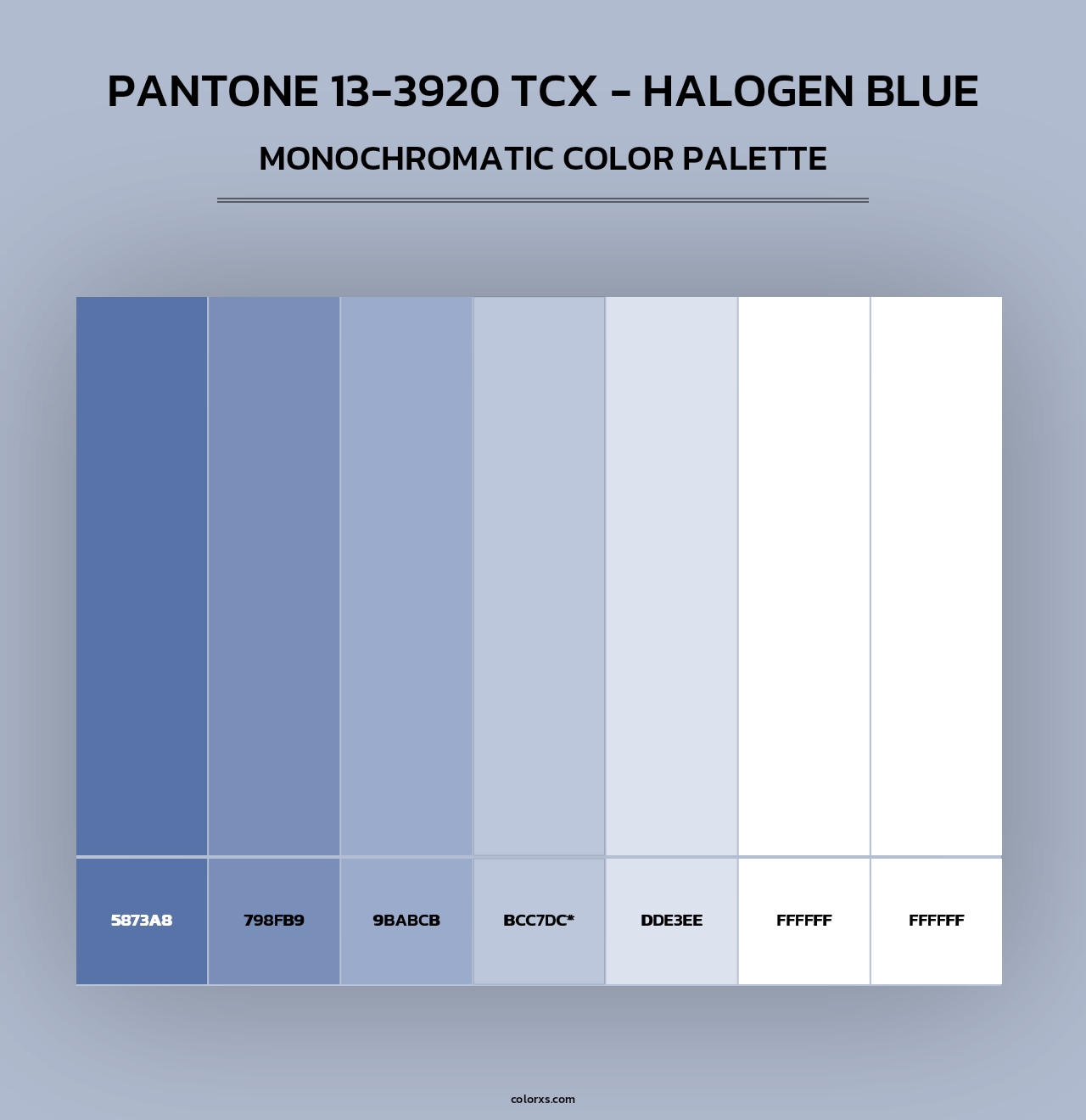 Pantone 13-3920 TCX - Halogen Blue - Monochromatic Color Palette