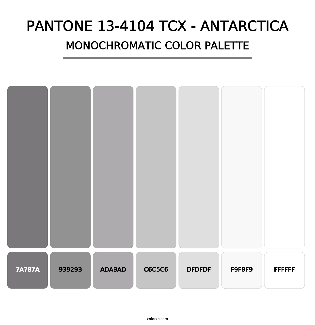 PANTONE 13-4104 TCX - Antarctica - Monochromatic Color Palette