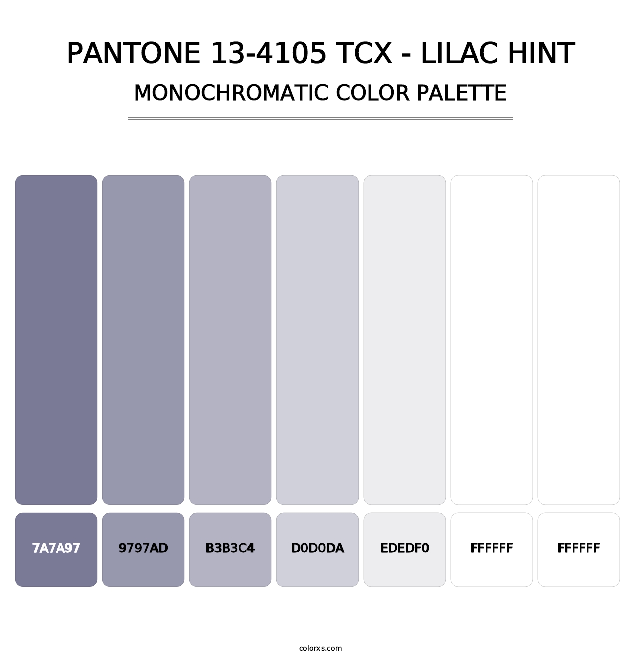 PANTONE 13-4105 TCX - Lilac Hint - Monochromatic Color Palette