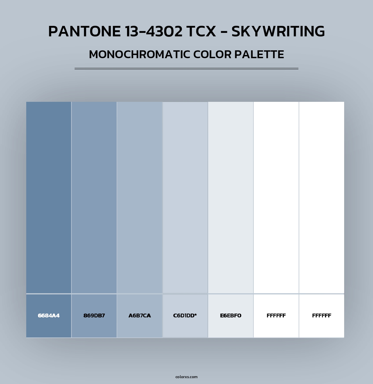 PANTONE 13-4302 TCX - Skywriting - Monochromatic Color Palette