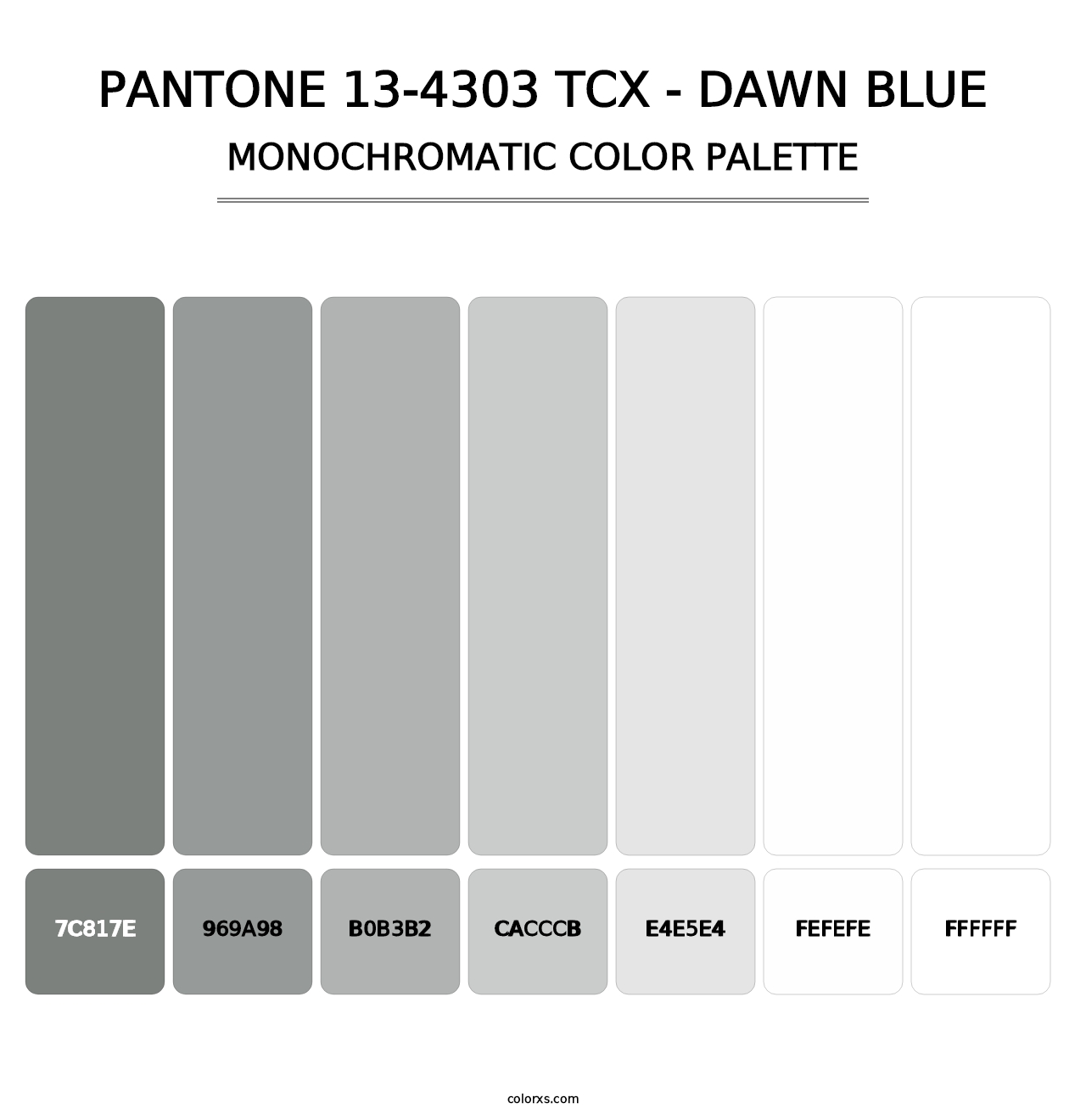 PANTONE 13-4303 TCX - Dawn Blue - Monochromatic Color Palette