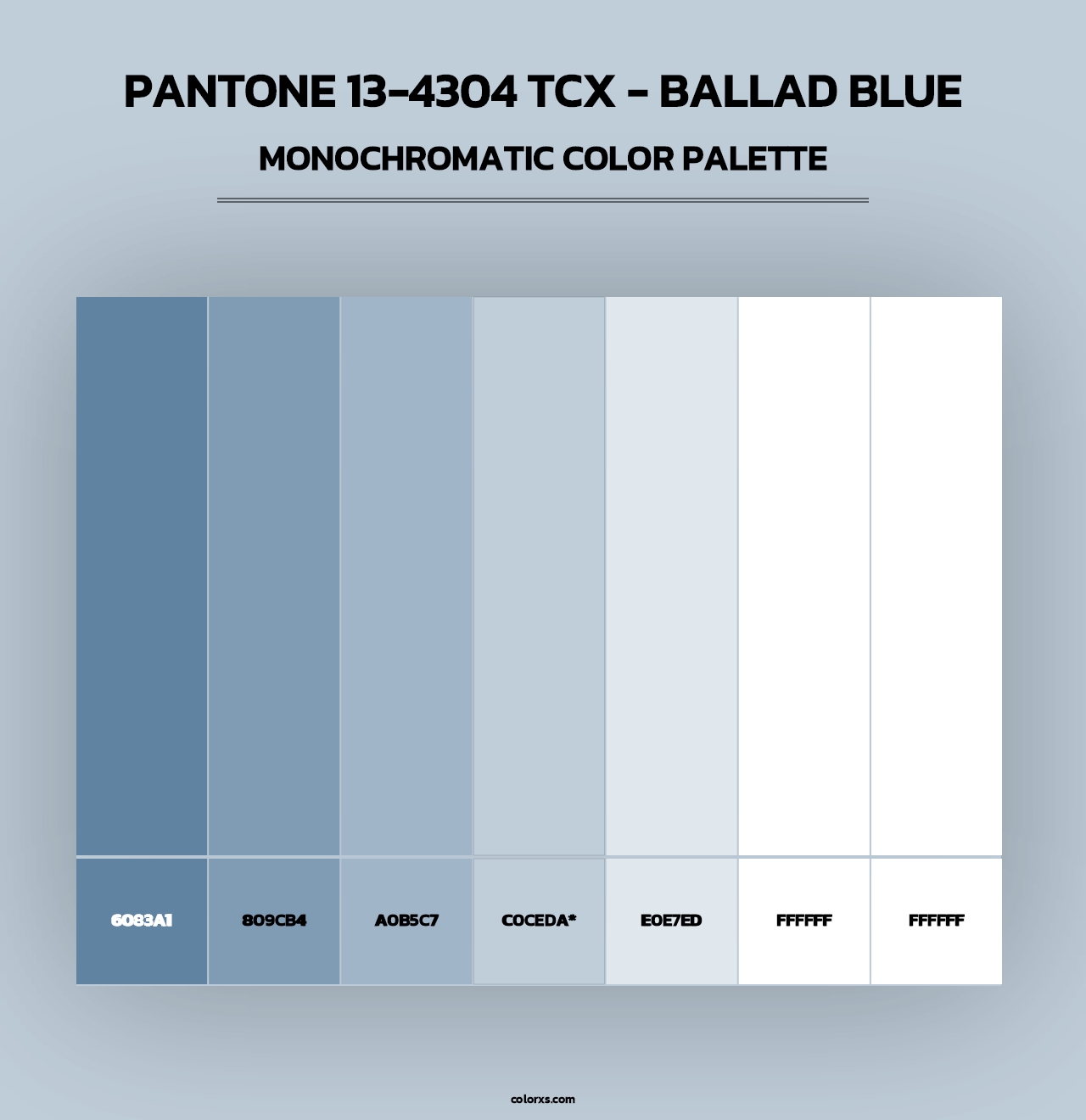 PANTONE 13-4304 TCX - Ballad Blue - Monochromatic Color Palette