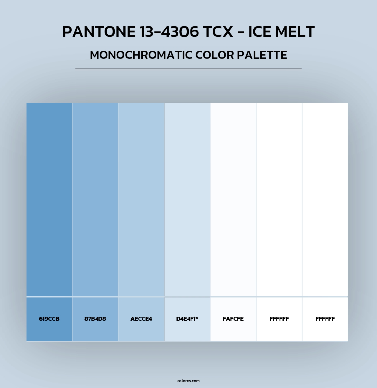 PANTONE 13-4306 TCX - Ice Melt - Monochromatic Color Palette