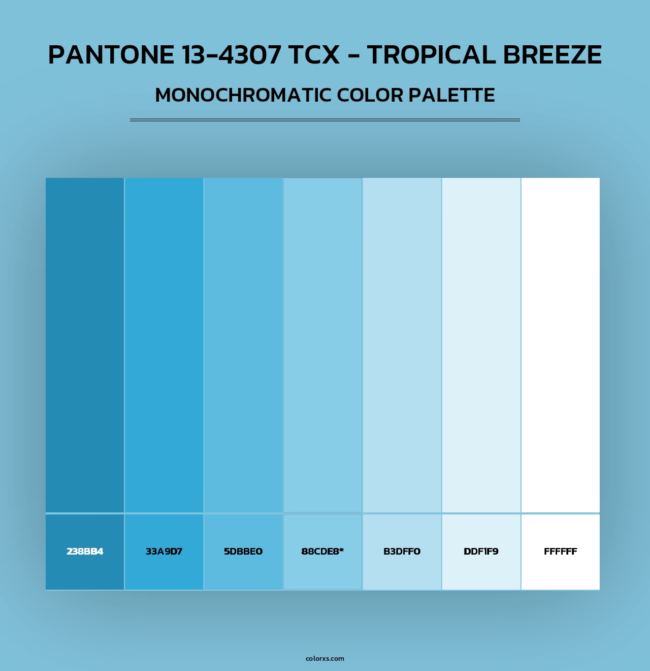 PANTONE 13-4307 TCX - Tropical Breeze - Monochromatic Color Palette