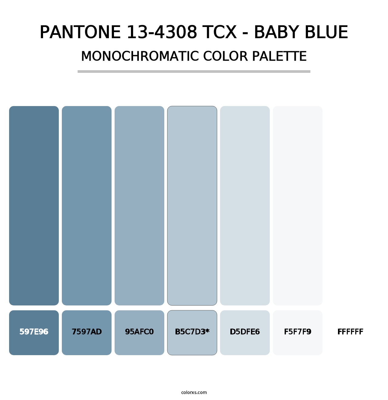 PANTONE 13-4308 TCX - Baby Blue - Monochromatic Color Palette