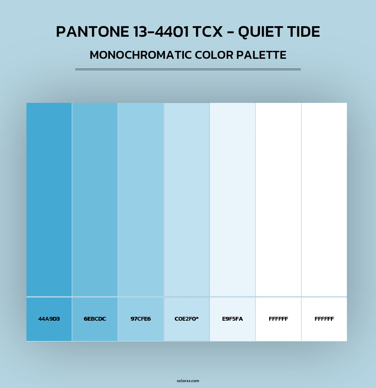 PANTONE 13-4401 TCX - Quiet Tide - Monochromatic Color Palette