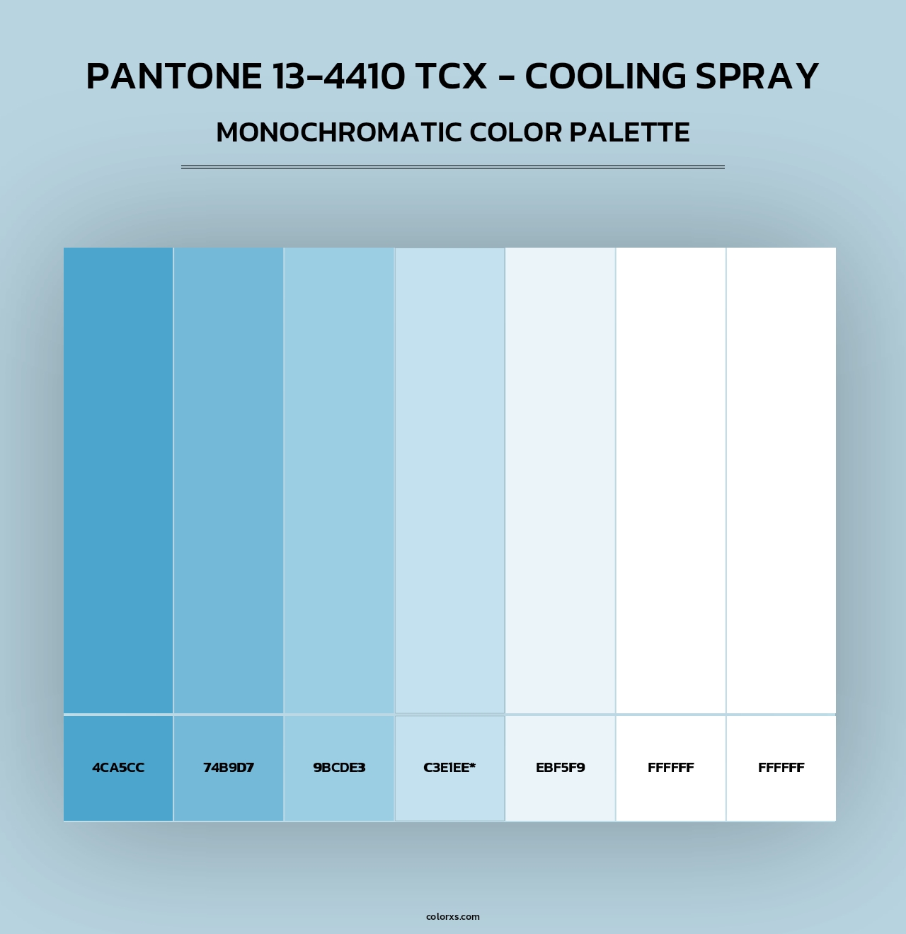 PANTONE 13-4410 TCX - Cooling Spray - Monochromatic Color Palette