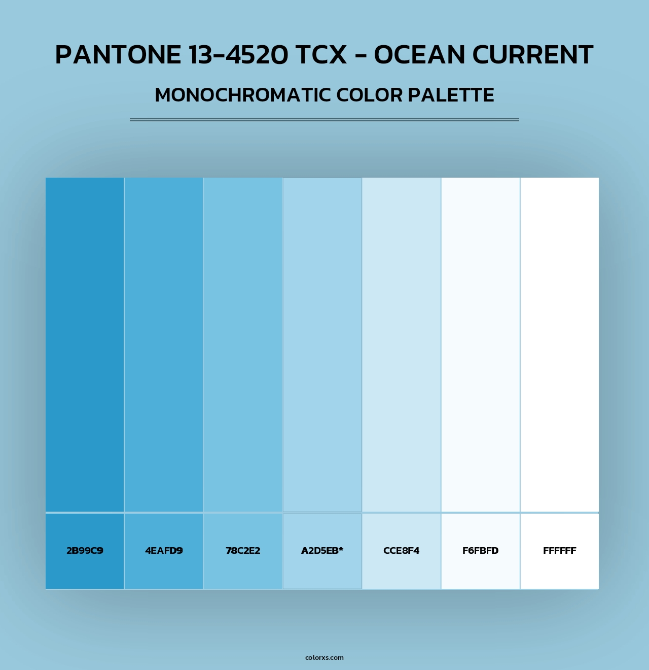 PANTONE 13-4520 TCX - Ocean Current - Monochromatic Color Palette