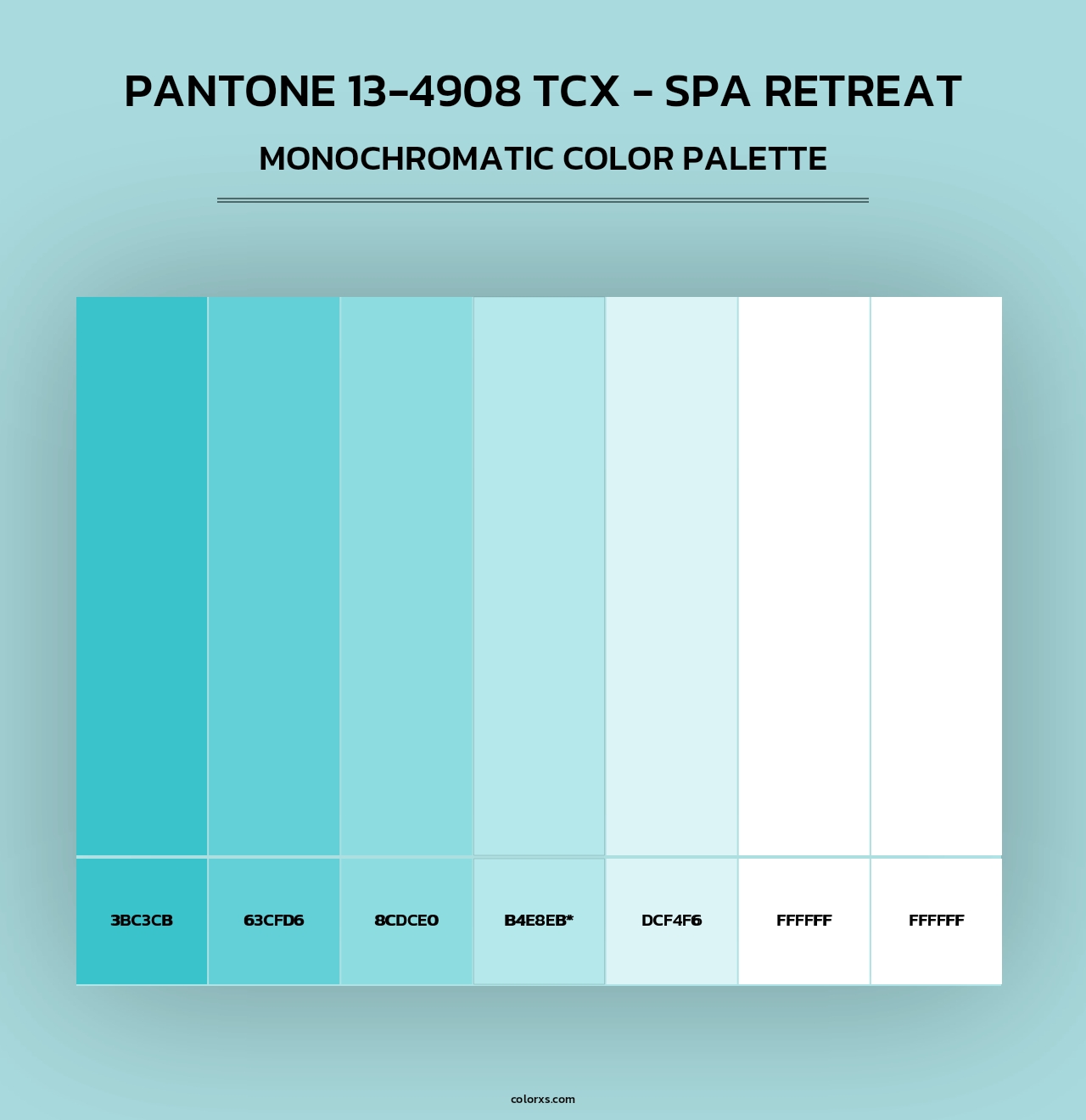 PANTONE 13-4908 TCX - Spa Retreat - Monochromatic Color Palette
