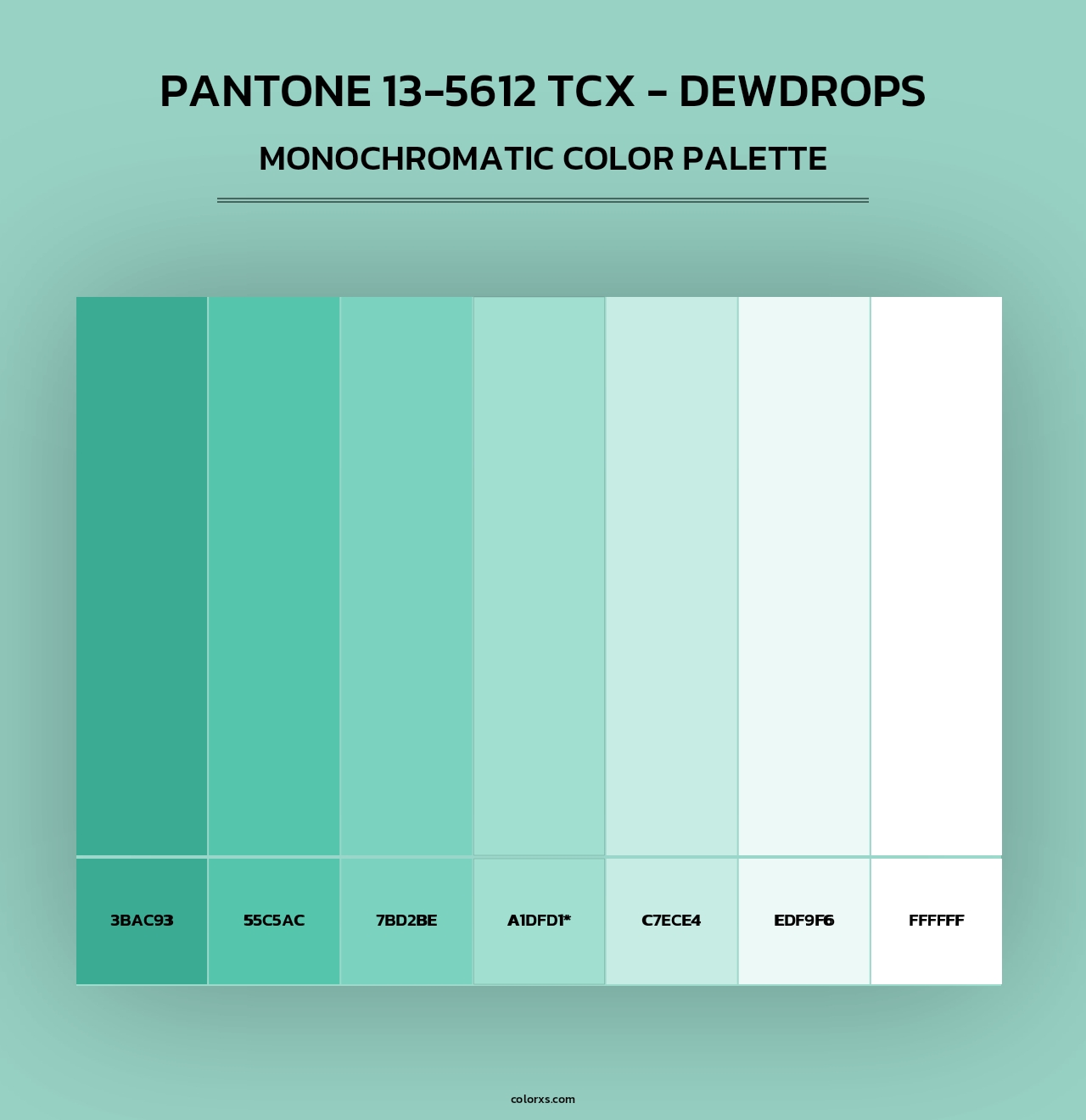PANTONE 13-5612 TCX - Dewdrops - Monochromatic Color Palette