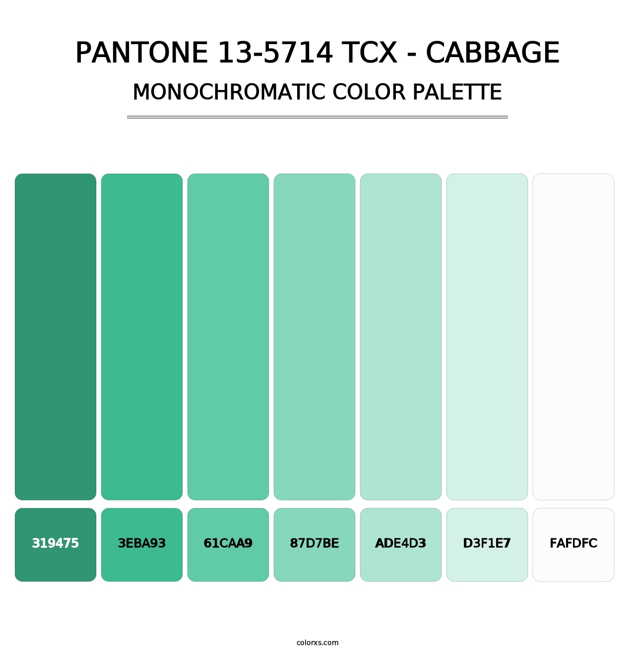 PANTONE 13-5714 TCX - Cabbage - Monochromatic Color Palette