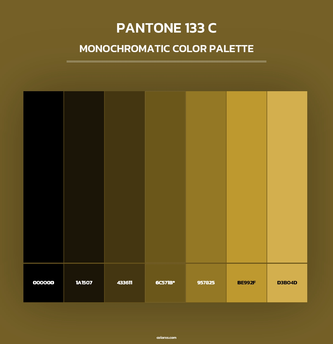 PANTONE 133 C - Monochromatic Color Palette