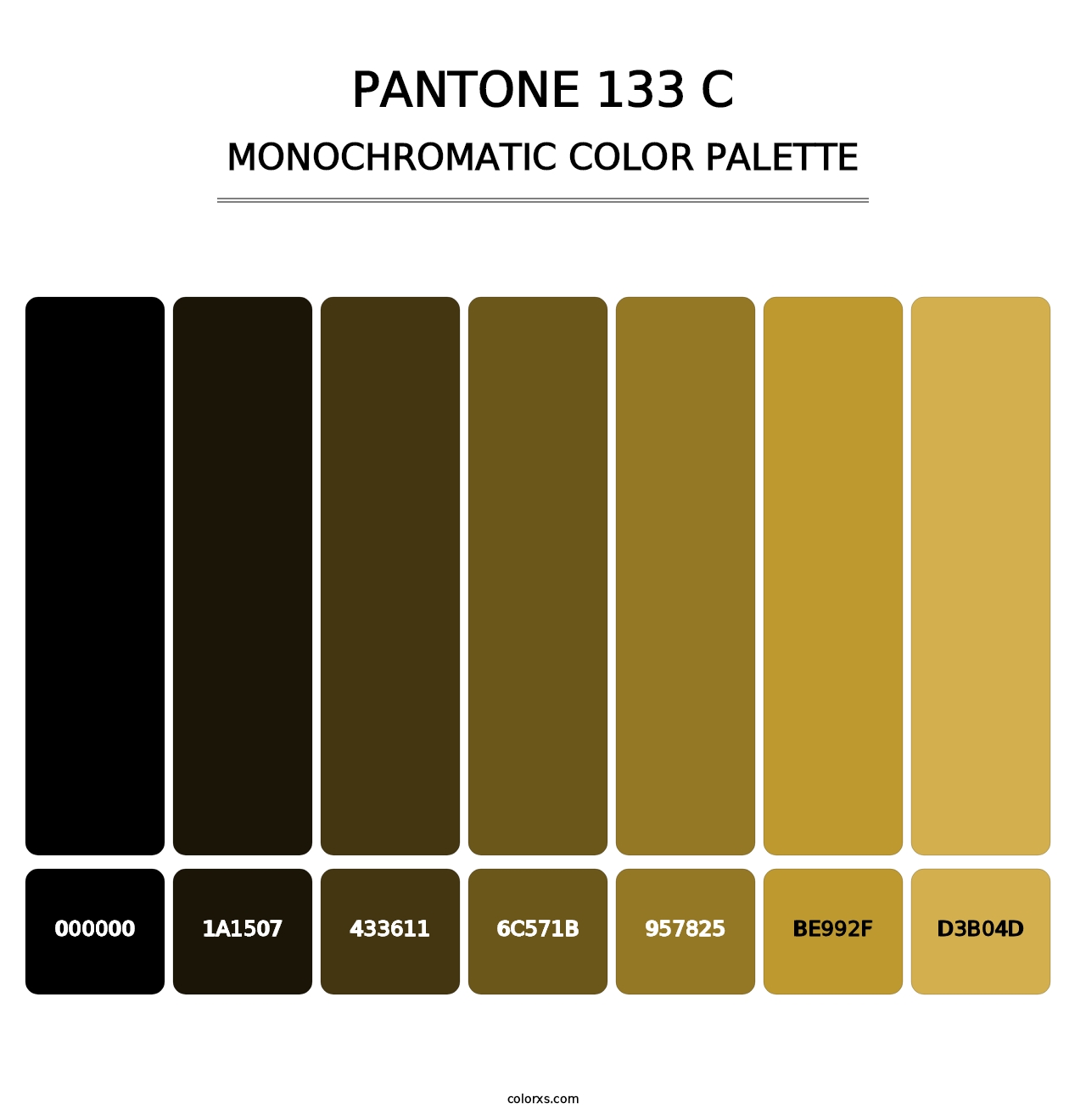 PANTONE 133 C - Monochromatic Color Palette