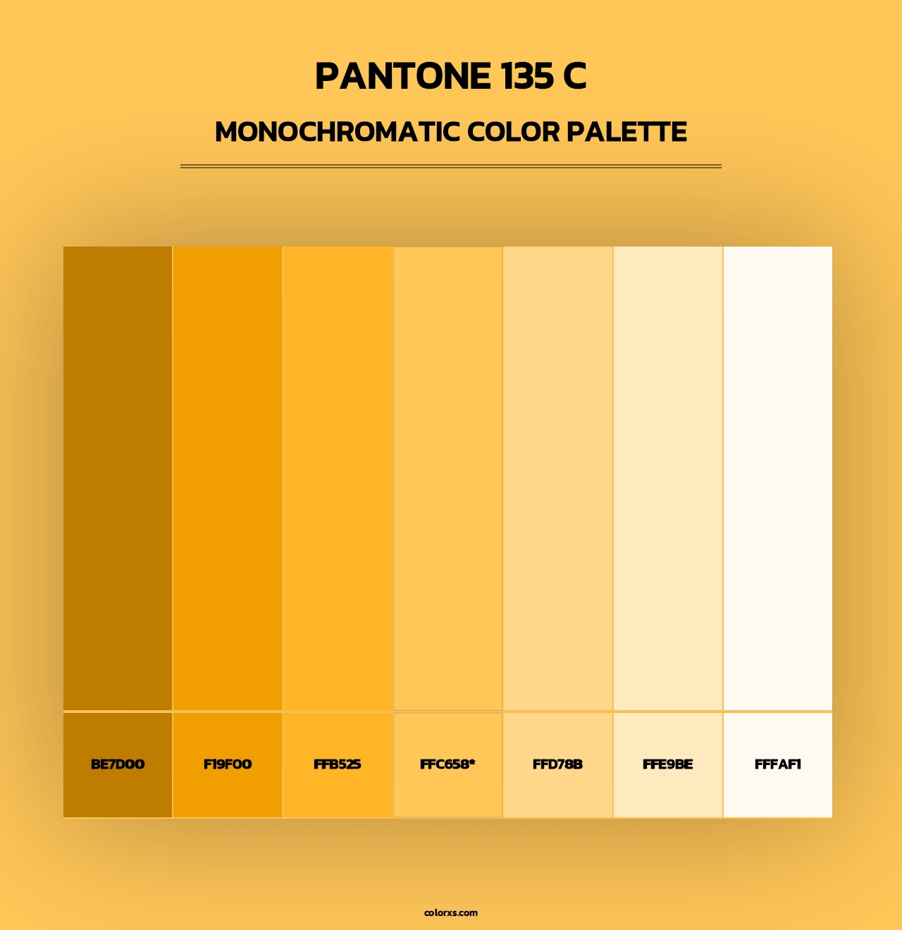 PANTONE 135 C - Monochromatic Color Palette