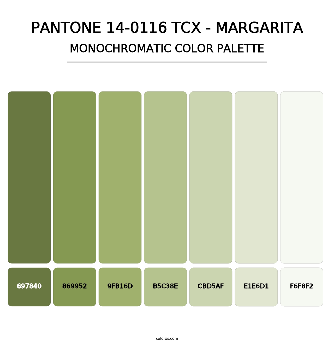 PANTONE 14-0116 TCX - Margarita - Monochromatic Color Palette
