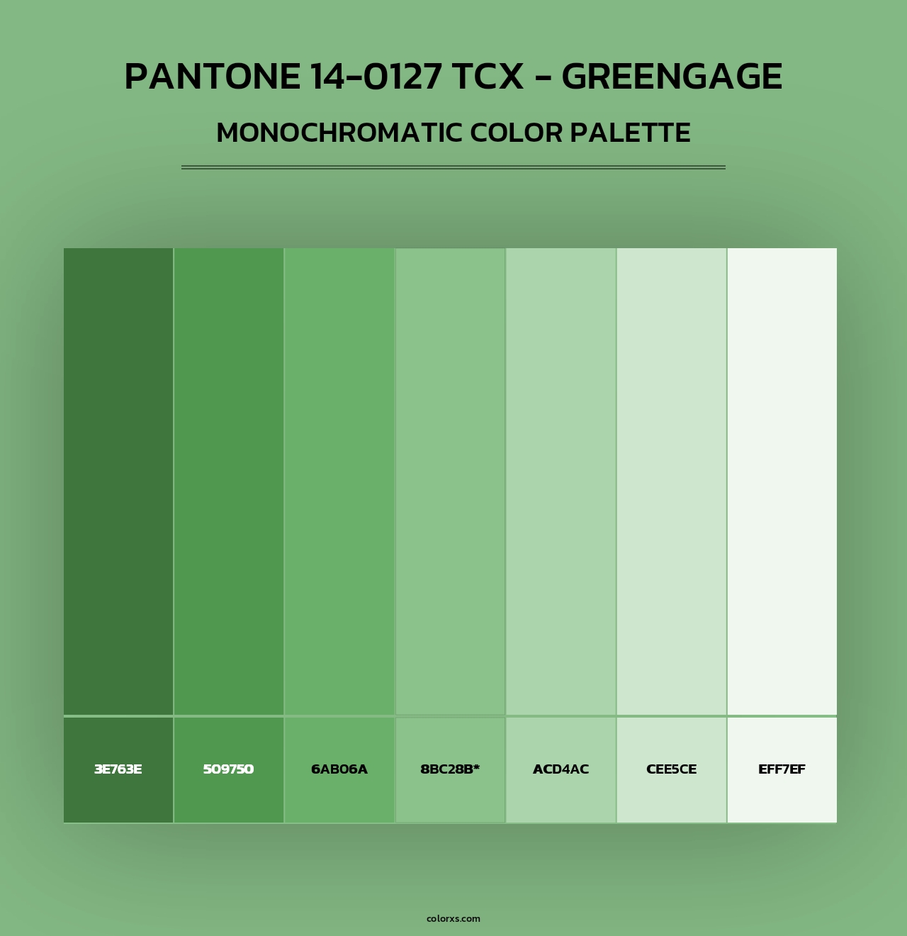 PANTONE 14-0127 TCX - Greengage - Monochromatic Color Palette