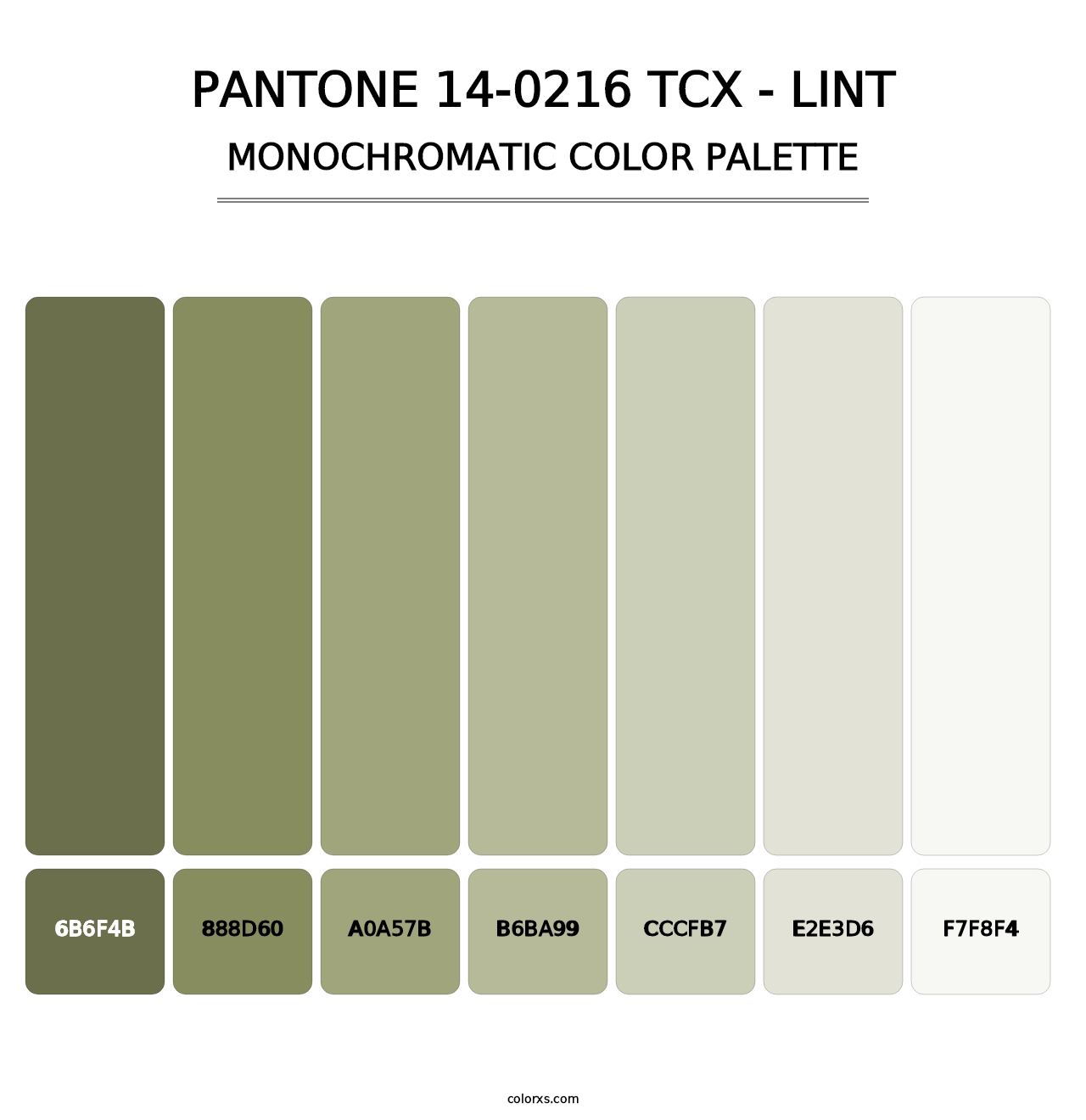 PANTONE 14-0216 TCX - Lint - Monochromatic Color Palette