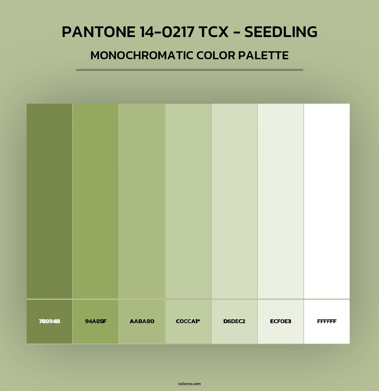 PANTONE 14-0217 TCX - Seedling - Monochromatic Color Palette