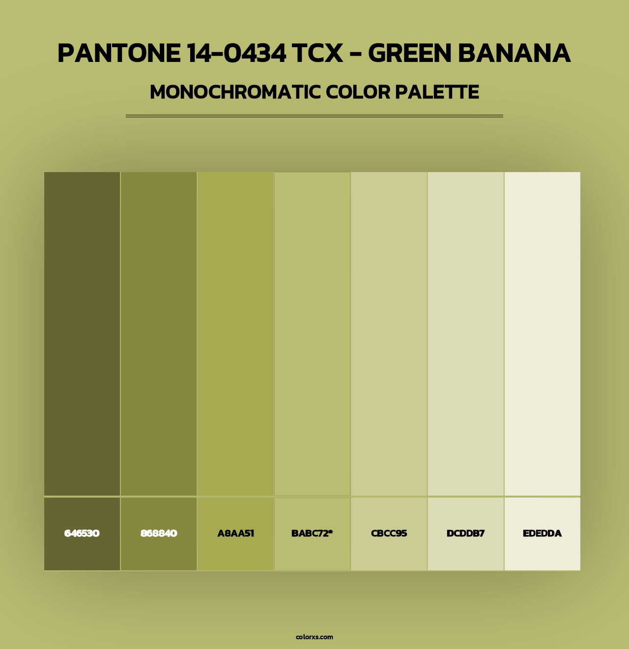 PANTONE 14-0434 TCX - Green Banana - Monochromatic Color Palette
