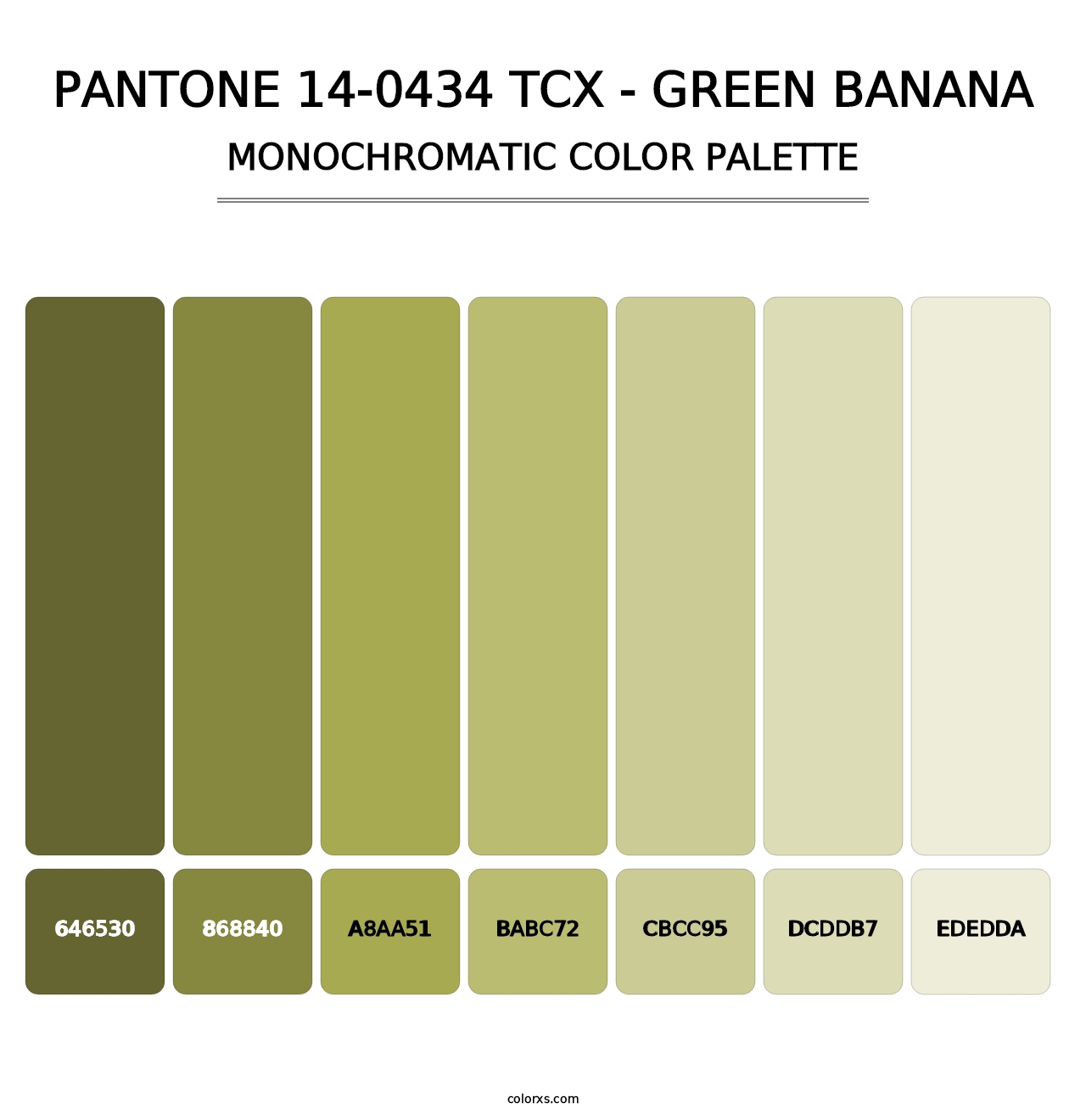 PANTONE 14-0434 TCX - Green Banana - Monochromatic Color Palette