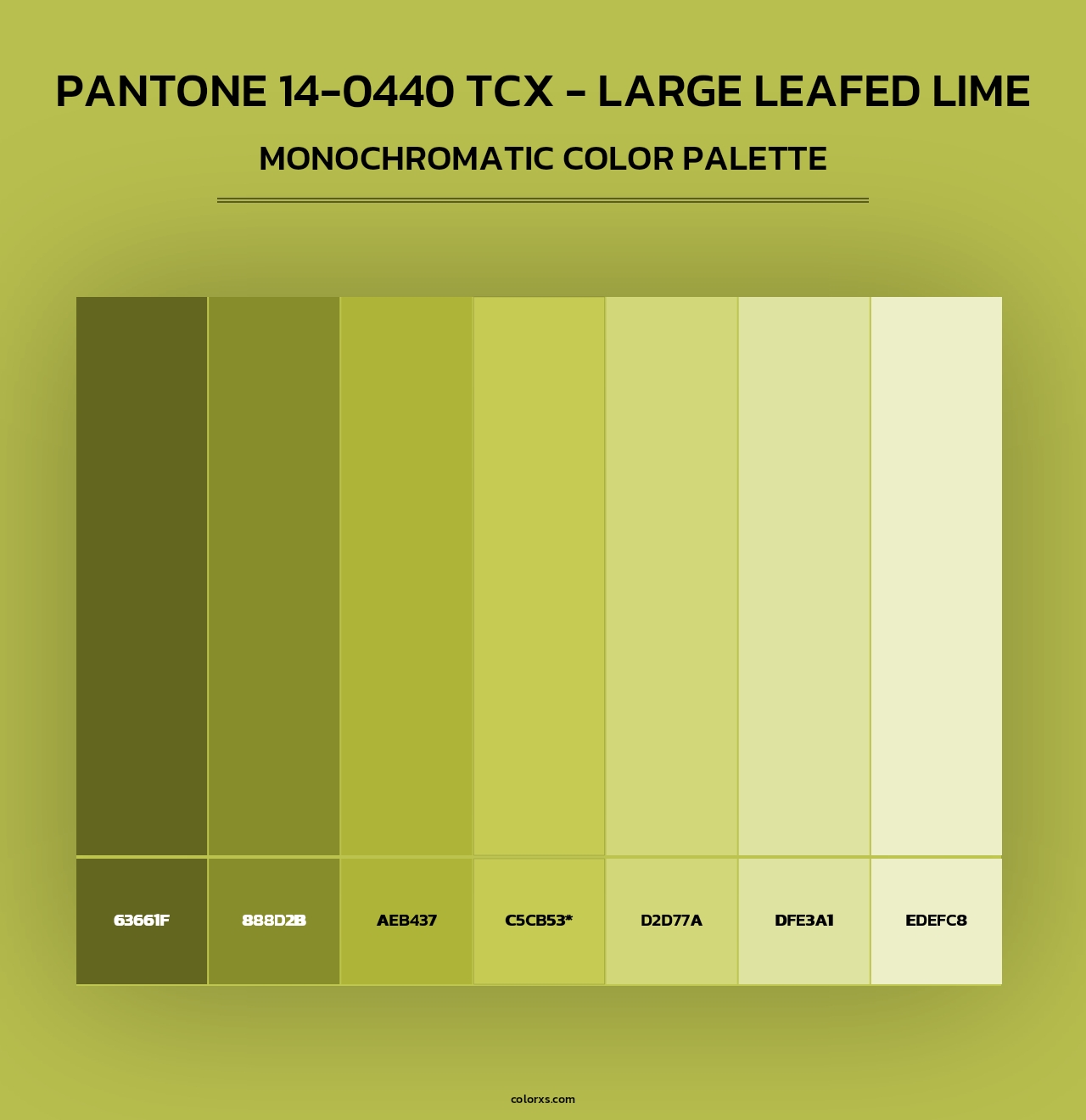 PANTONE 14-0440 TCX - Large Leafed Lime - Monochromatic Color Palette