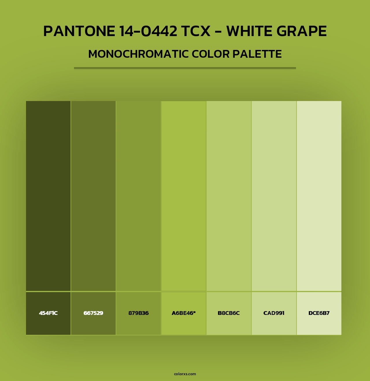 PANTONE 14-0442 TCX - White Grape - Monochromatic Color Palette