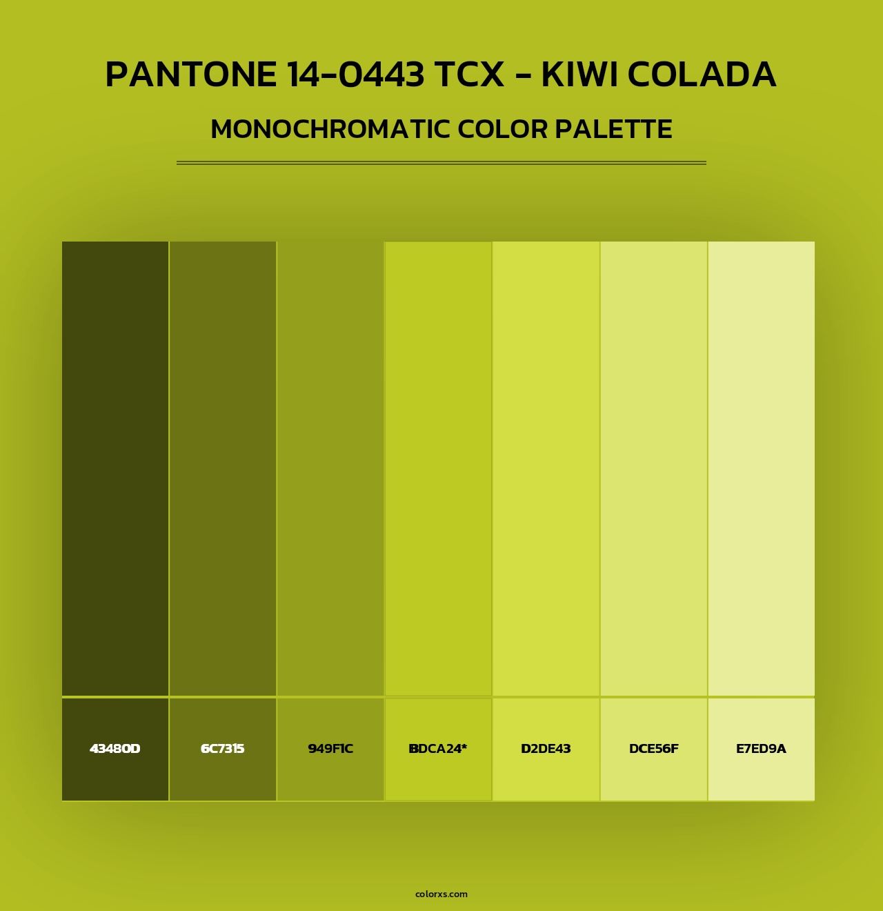 PANTONE 14-0443 TCX - Kiwi Colada - Monochromatic Color Palette