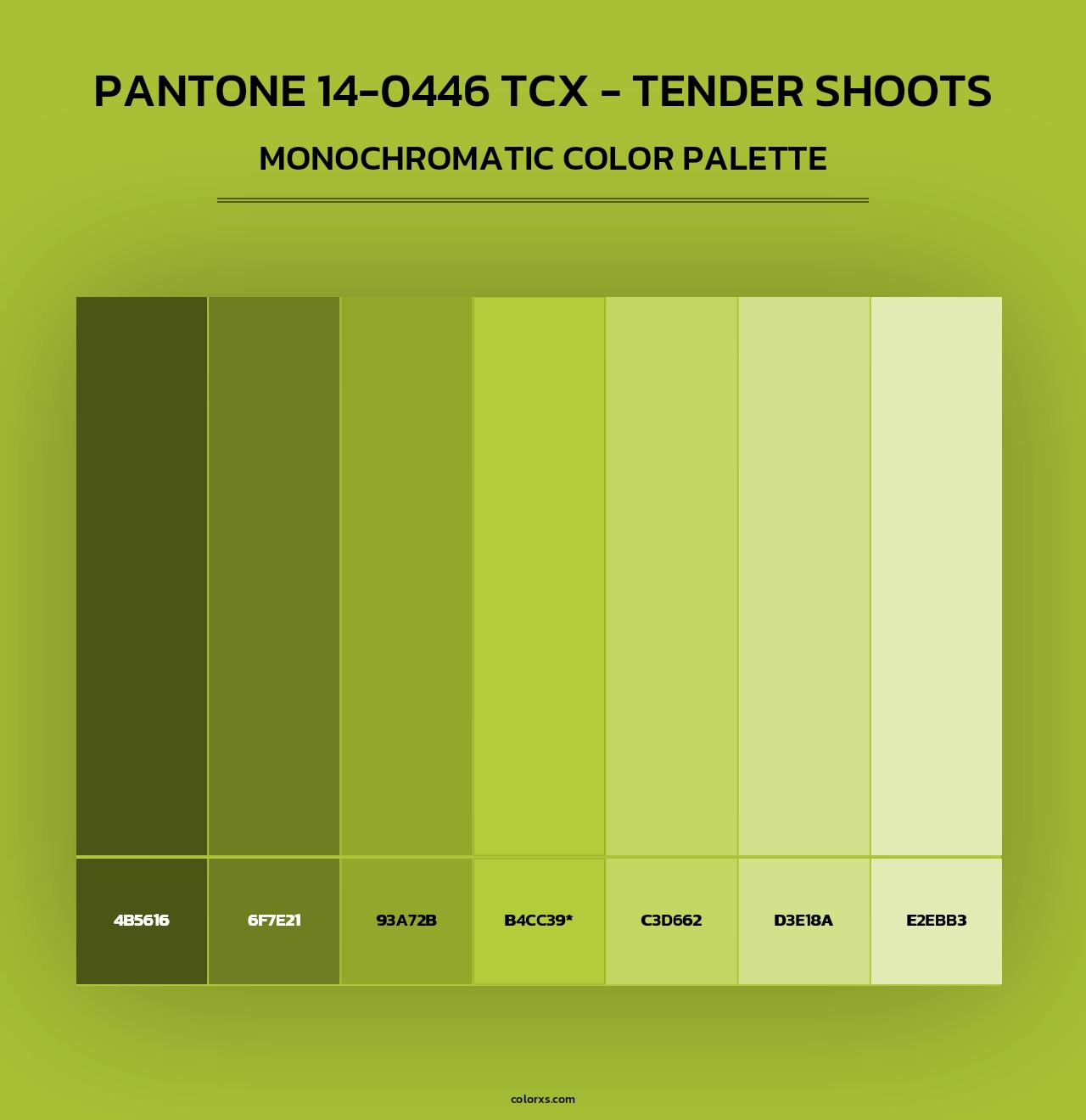 PANTONE 14-0446 TCX - Tender Shoots - Monochromatic Color Palette