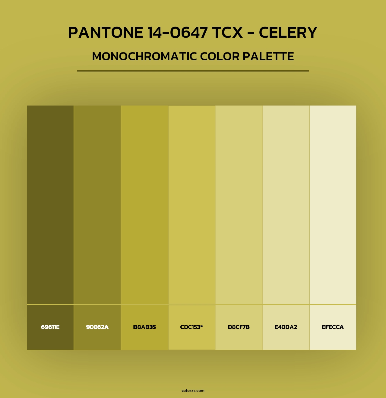 PANTONE 14-0647 TCX - Celery - Monochromatic Color Palette