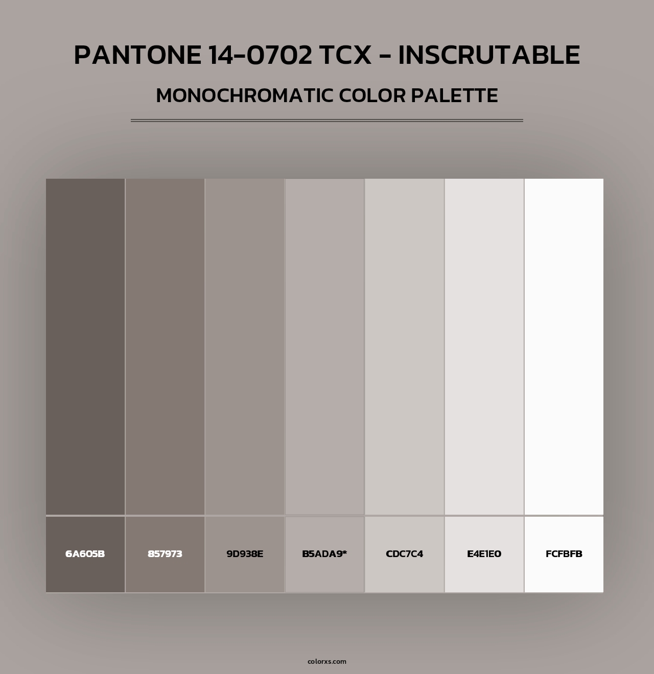 PANTONE 14-0702 TCX - Inscrutable - Monochromatic Color Palette