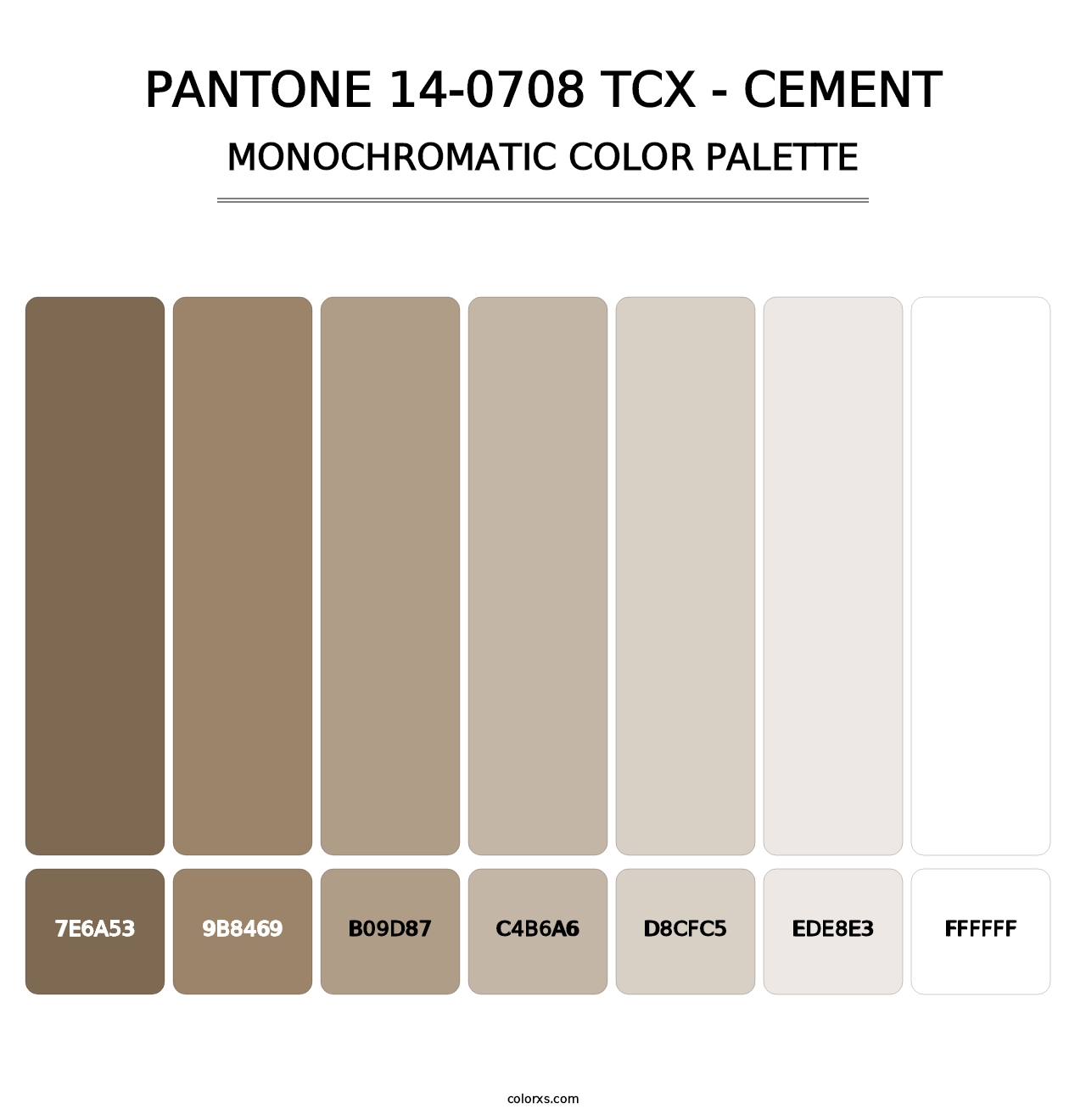 PANTONE 14-0708 TCX - Cement - Monochromatic Color Palette