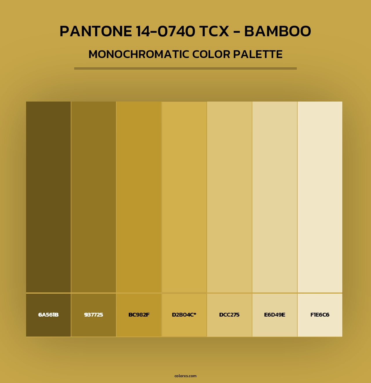 PANTONE 14-0740 TCX - Bamboo - Monochromatic Color Palette