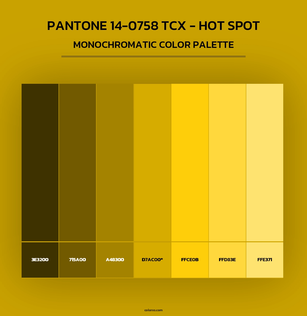 PANTONE 14-0758 TCX - Hot Spot - Monochromatic Color Palette