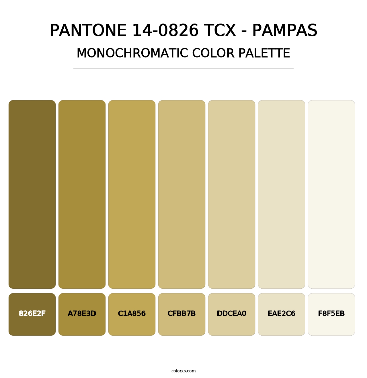 PANTONE 14-0826 TCX - Pampas - Monochromatic Color Palette