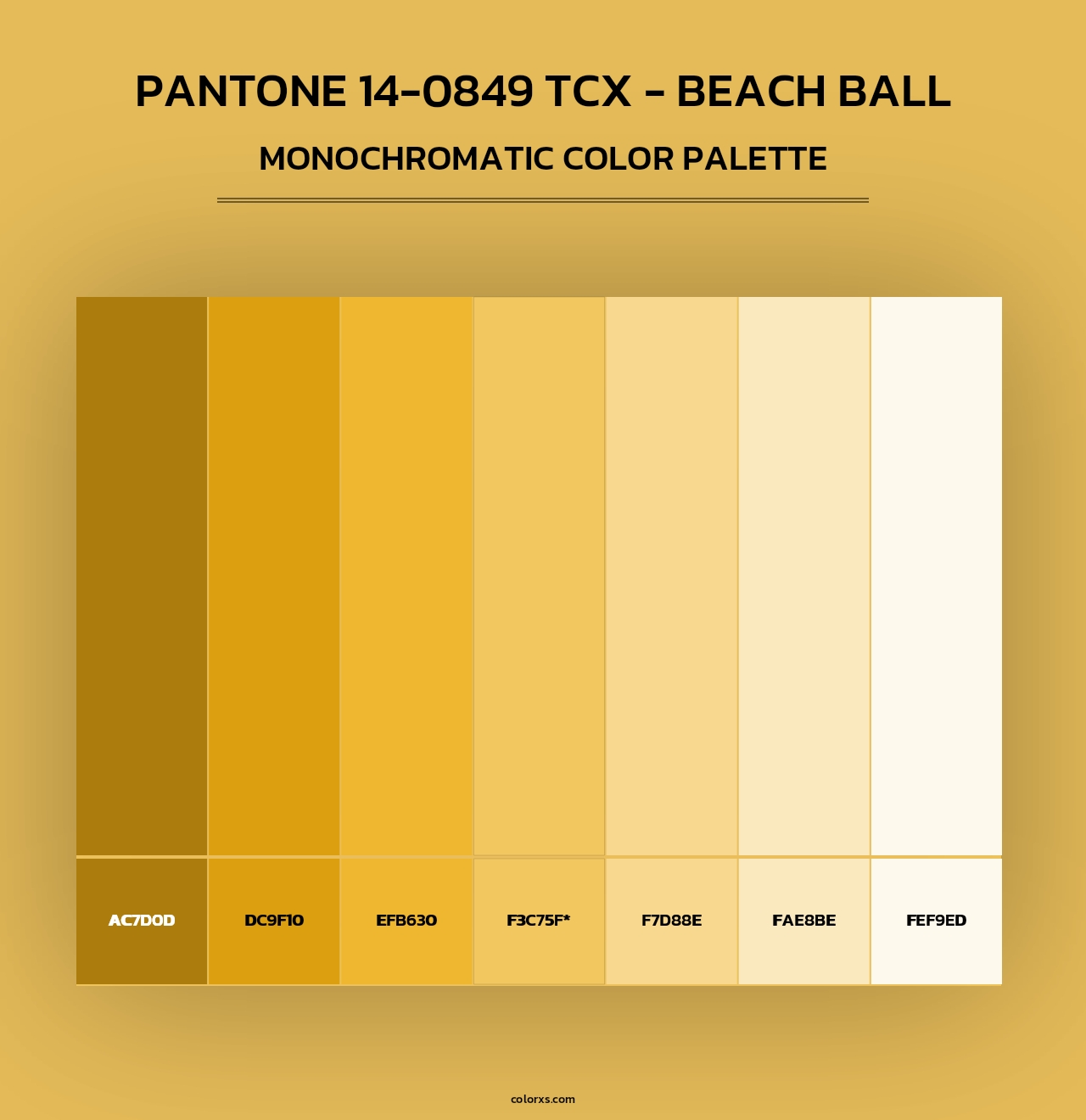 PANTONE 14-0849 TCX - Beach Ball - Monochromatic Color Palette