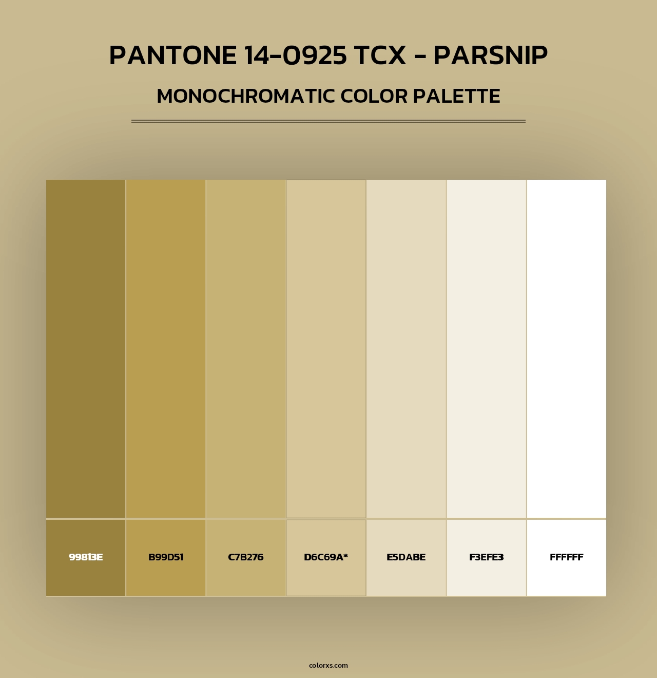 PANTONE 14-0925 TCX - Parsnip - Monochromatic Color Palette