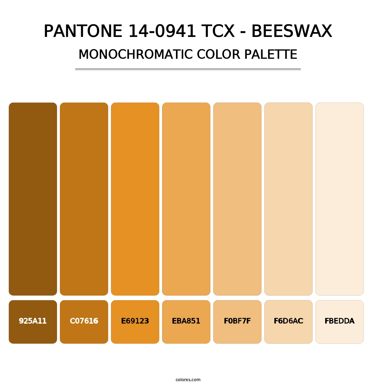 PANTONE 14-0941 TCX - Beeswax - Monochromatic Color Palette