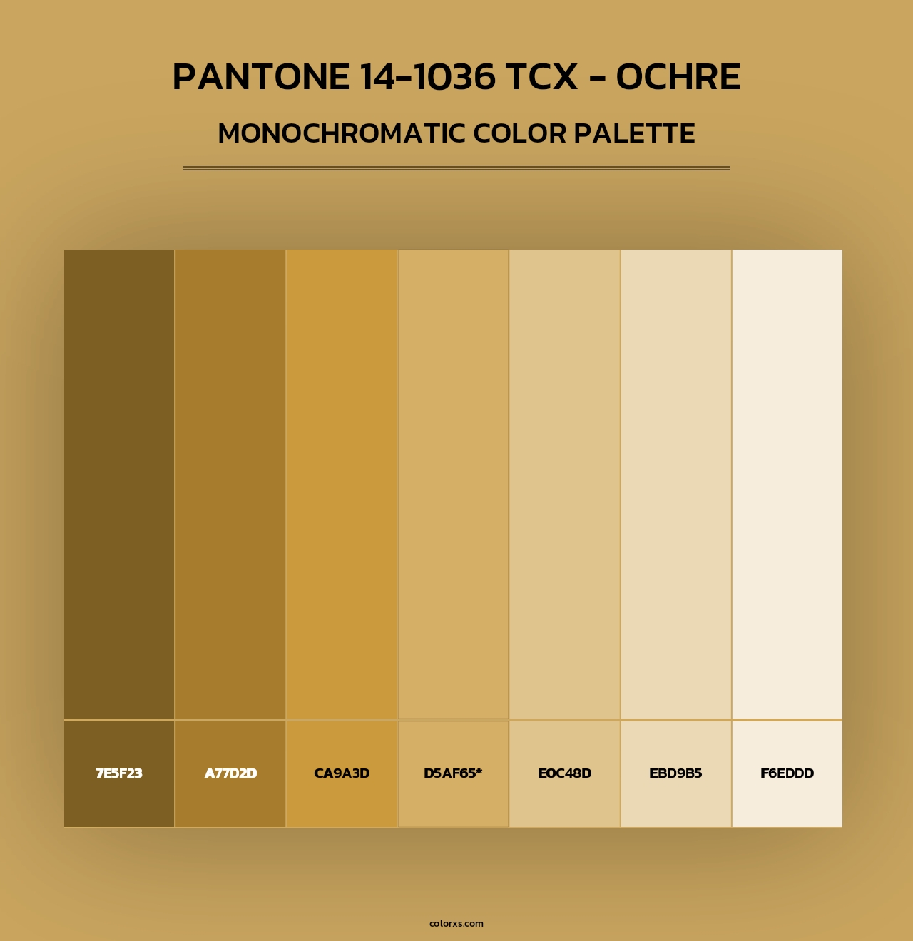 Pantone 14-1036 TCX - Ochre - Monochromatic Color Palette