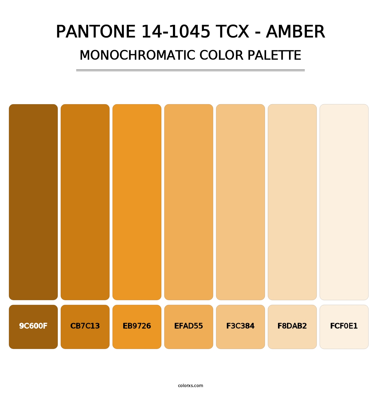 PANTONE 14-1045 TCX - Amber - Monochromatic Color Palette