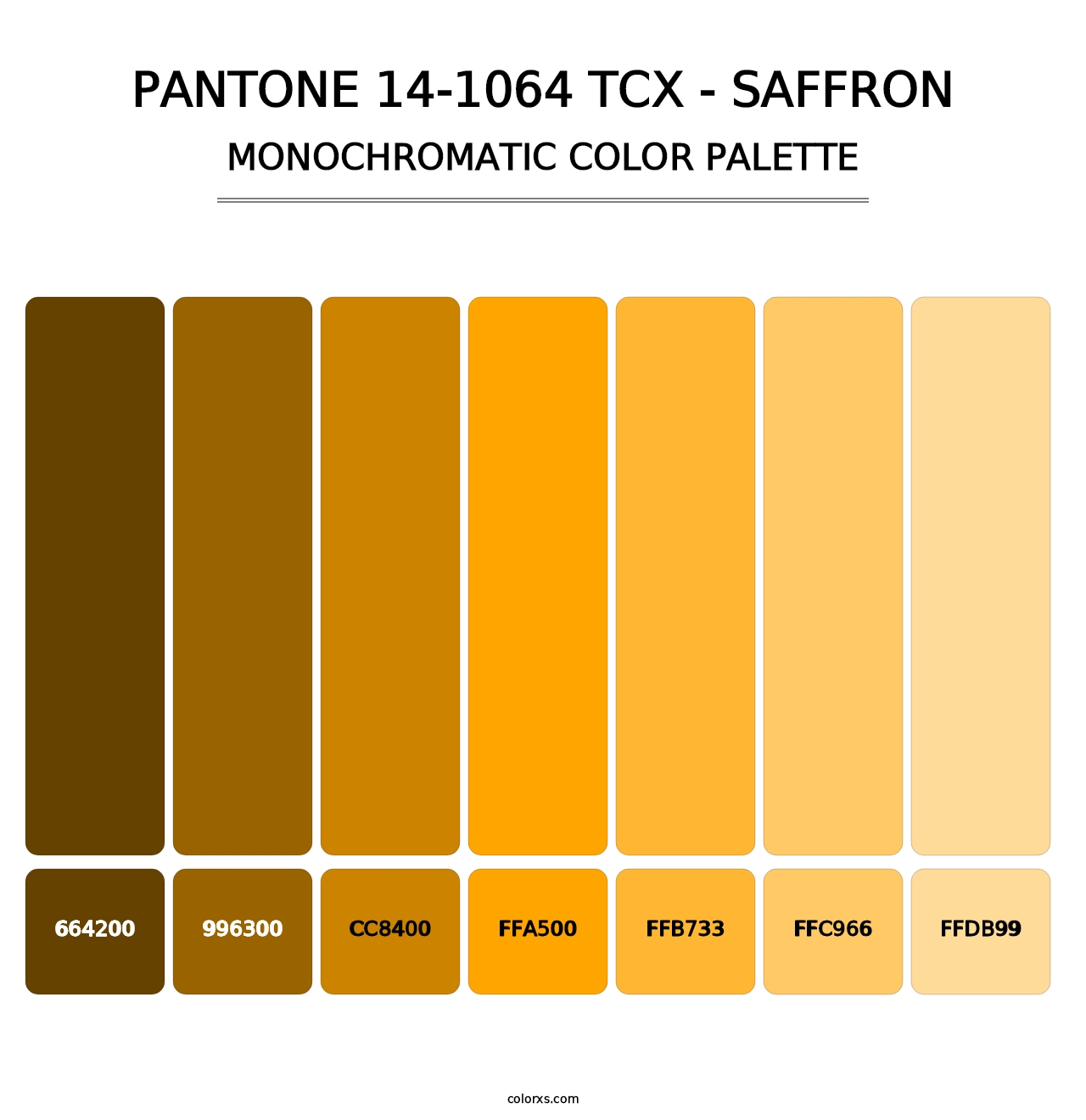 PANTONE 14-1064 TCX - Saffron - Monochromatic Color Palette