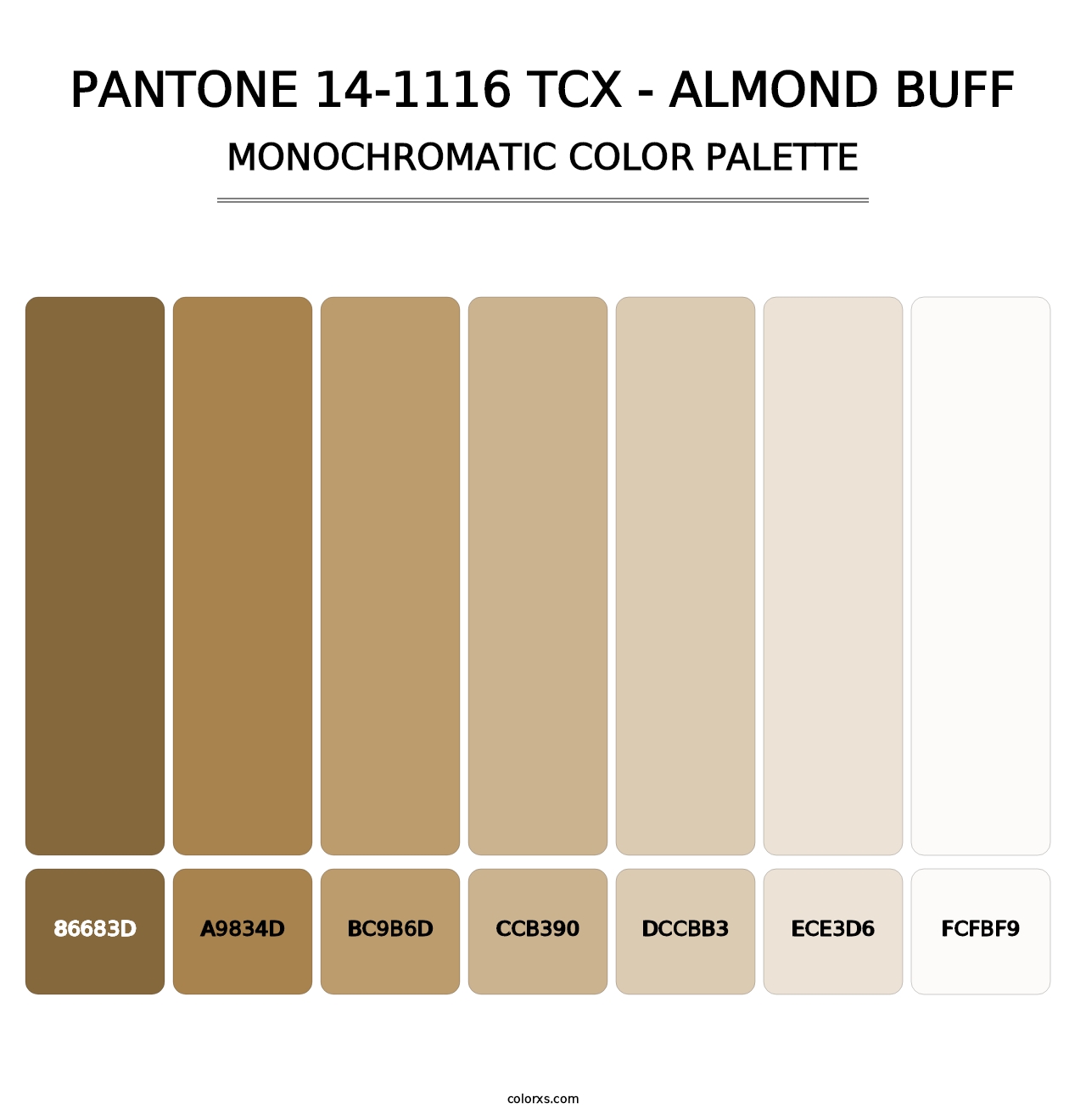 PANTONE 14-1116 TCX - Almond Buff - Monochromatic Color Palette