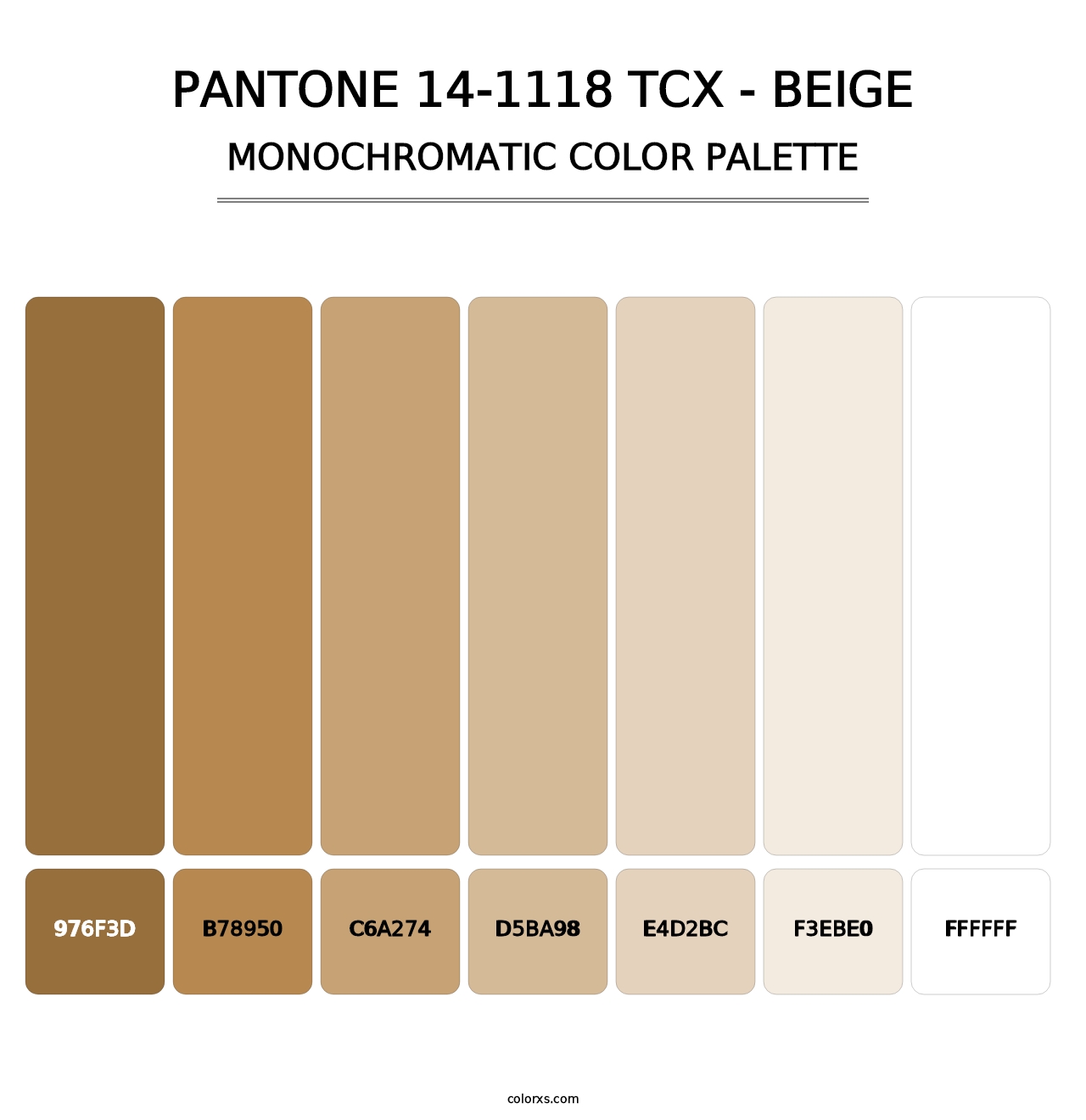PANTONE 14-1118 TCX - Beige - Monochromatic Color Palette