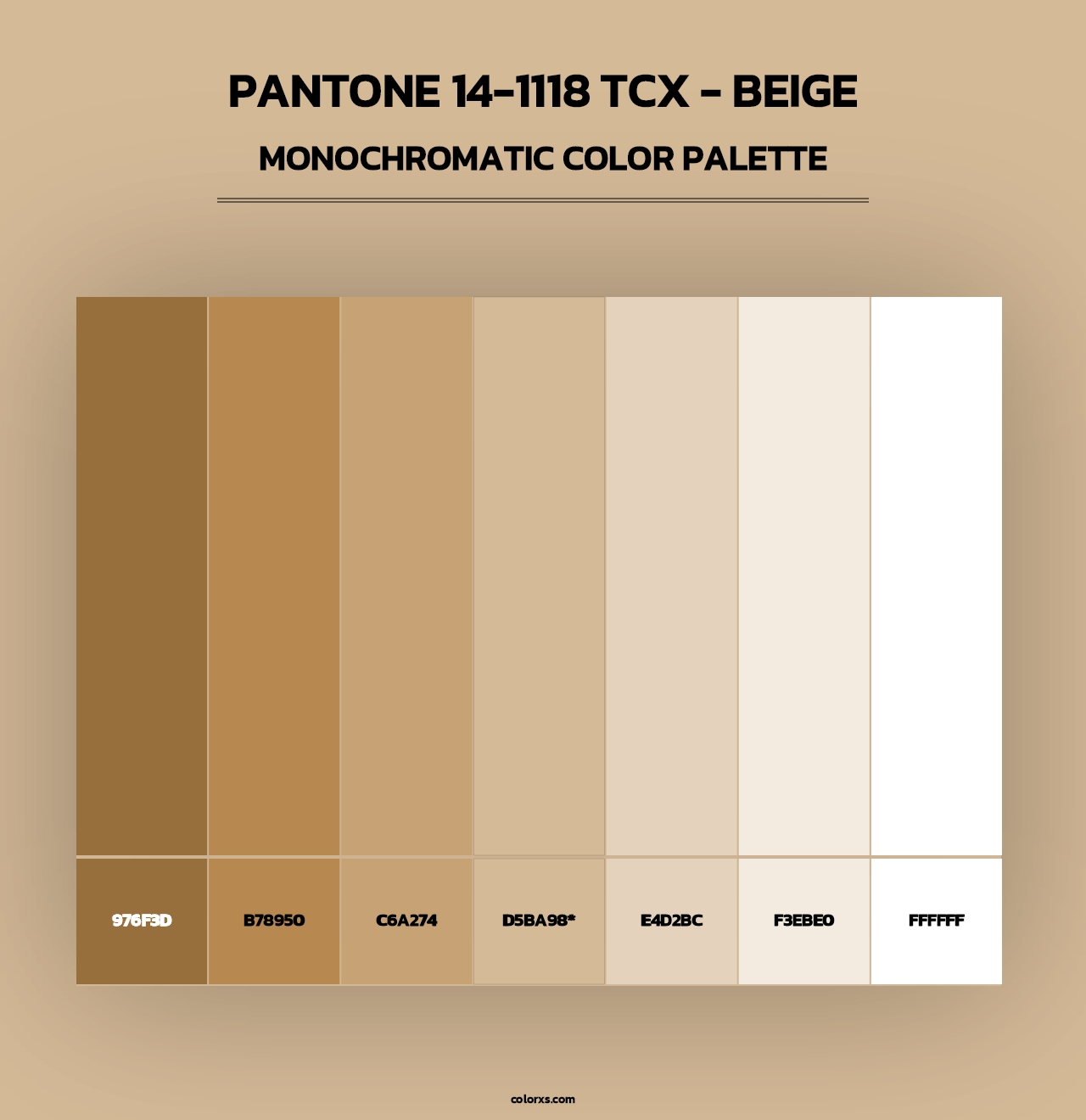 PANTONE 14-1118 TCX - Beige - Monochromatic Color Palette