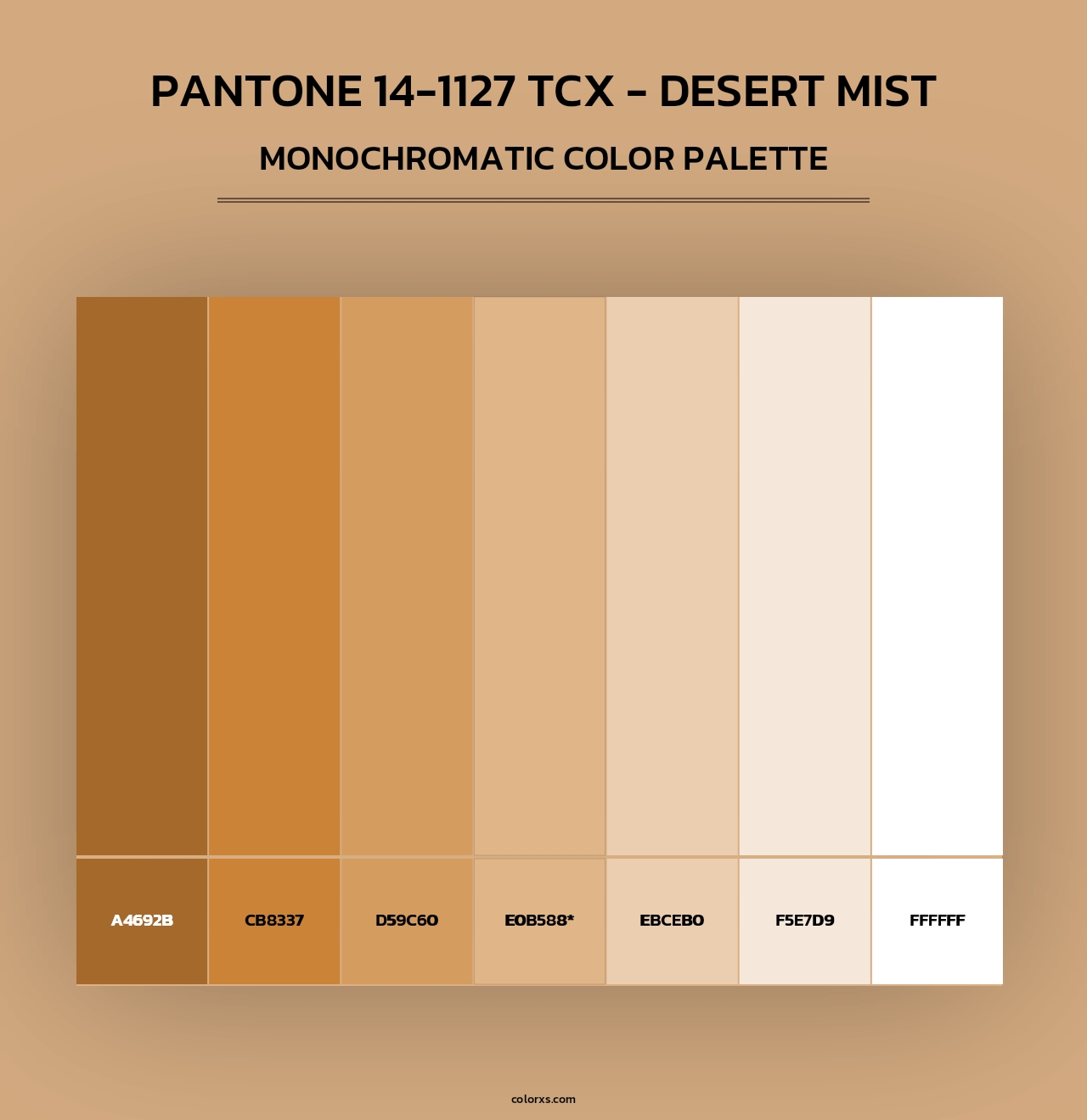 PANTONE 14-1127 TCX - Desert Mist - Monochromatic Color Palette